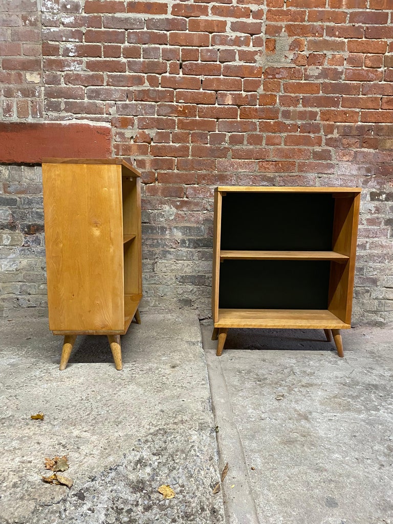 Mid-20th Century Maple and Masonite Bookcases, a Pair