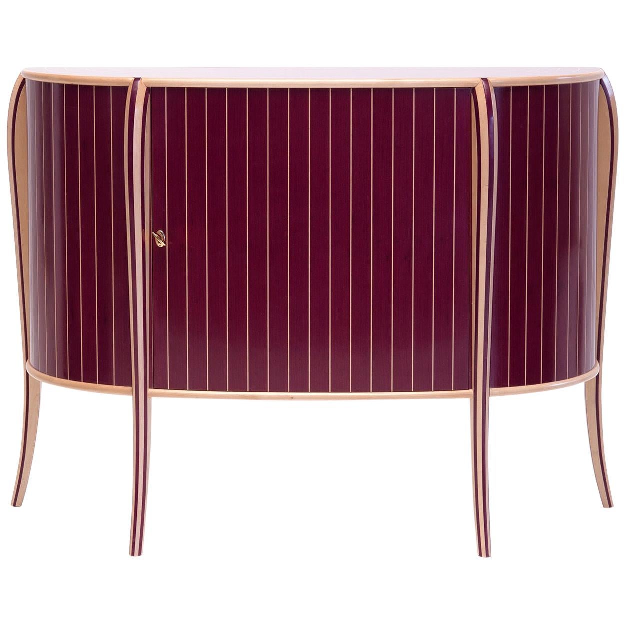 Maple and Purpleheart Marquetry Sideboard For Sale