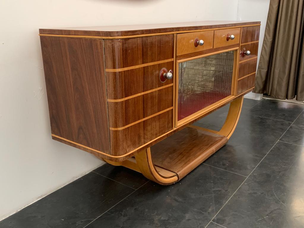 Maple and walnut Art Deco sideboard by Paolo Buffa, 1940s In Good Condition In Montelabbate, PU