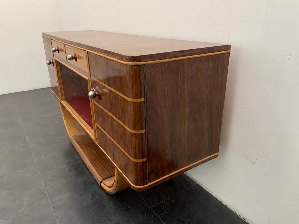 Mid-20th Century Maple and walnut Art Deco sideboard by Paolo Buffa, 1940s