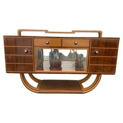 Vintage Maple and walnut Art Deco sideboard by Paolo Buffa, 1940s