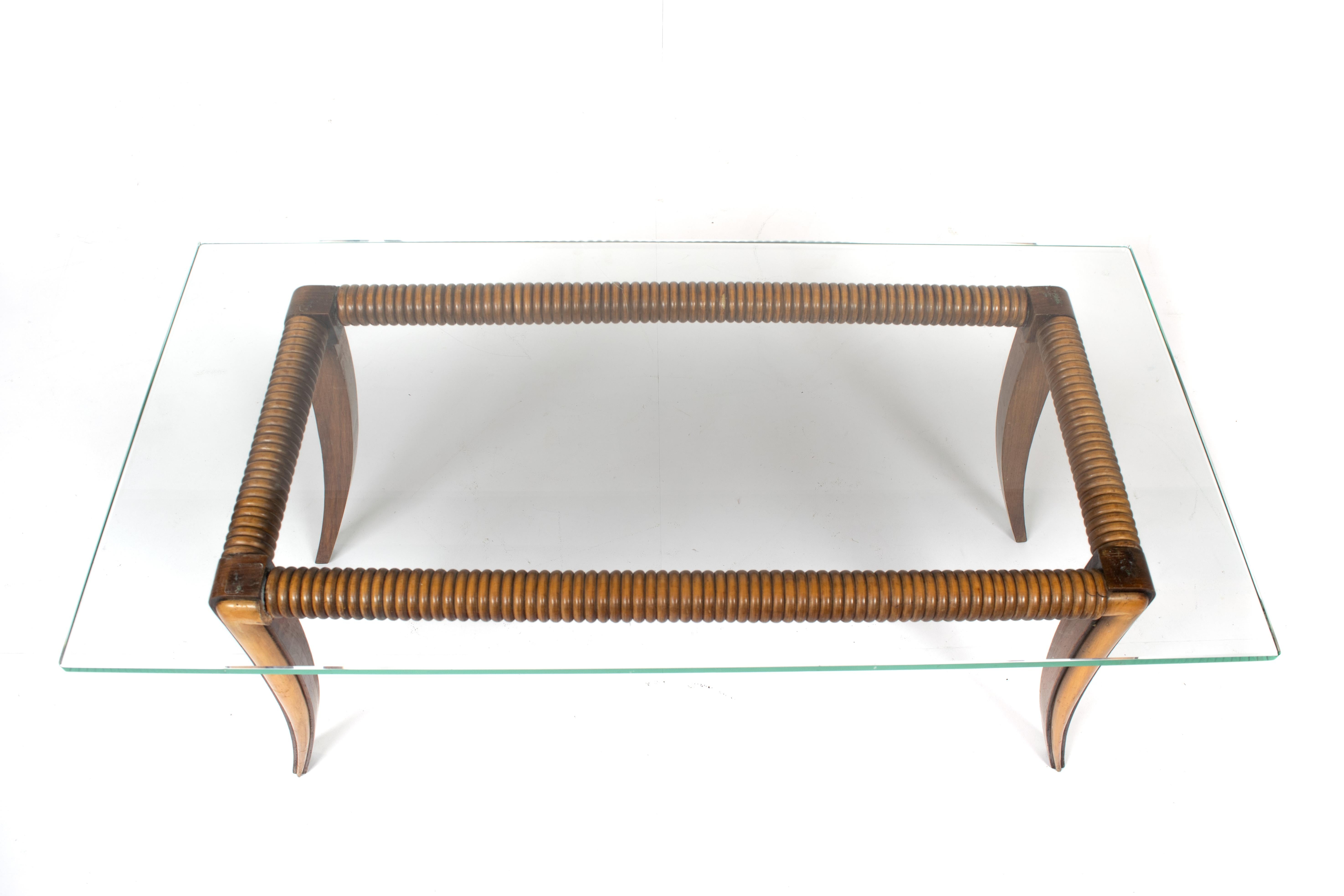 Couchtisch aus Ahorn und Holz von Osvaldo Borsani, Italien, 1940er Jahre im Angebot 3