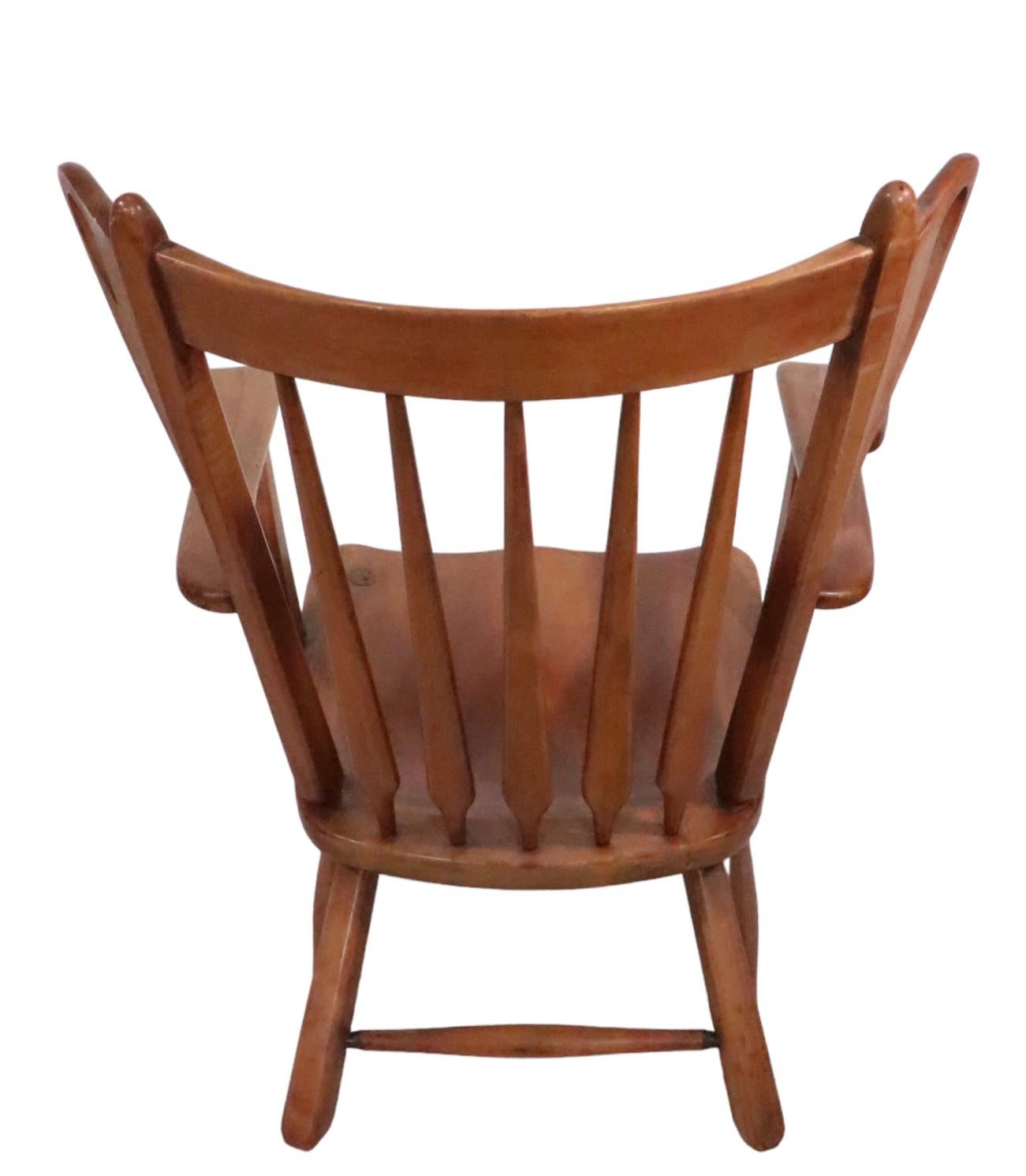 Rustic Maple Arrow Back Lounge Arm Chair att.  to Herman De Vries for  Cushman 1930/40s For Sale