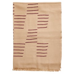 Maple Beige Hand Embroidered Hand Woven Modern Artisanal Scarf