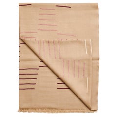 Maple Beige Hand Embroidered Hand Woven Modern Artisanal Scarf