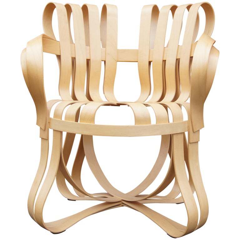 Maple Bentwood Cross Check Armchair by Frank Gehry for Knoll at 1stdibs