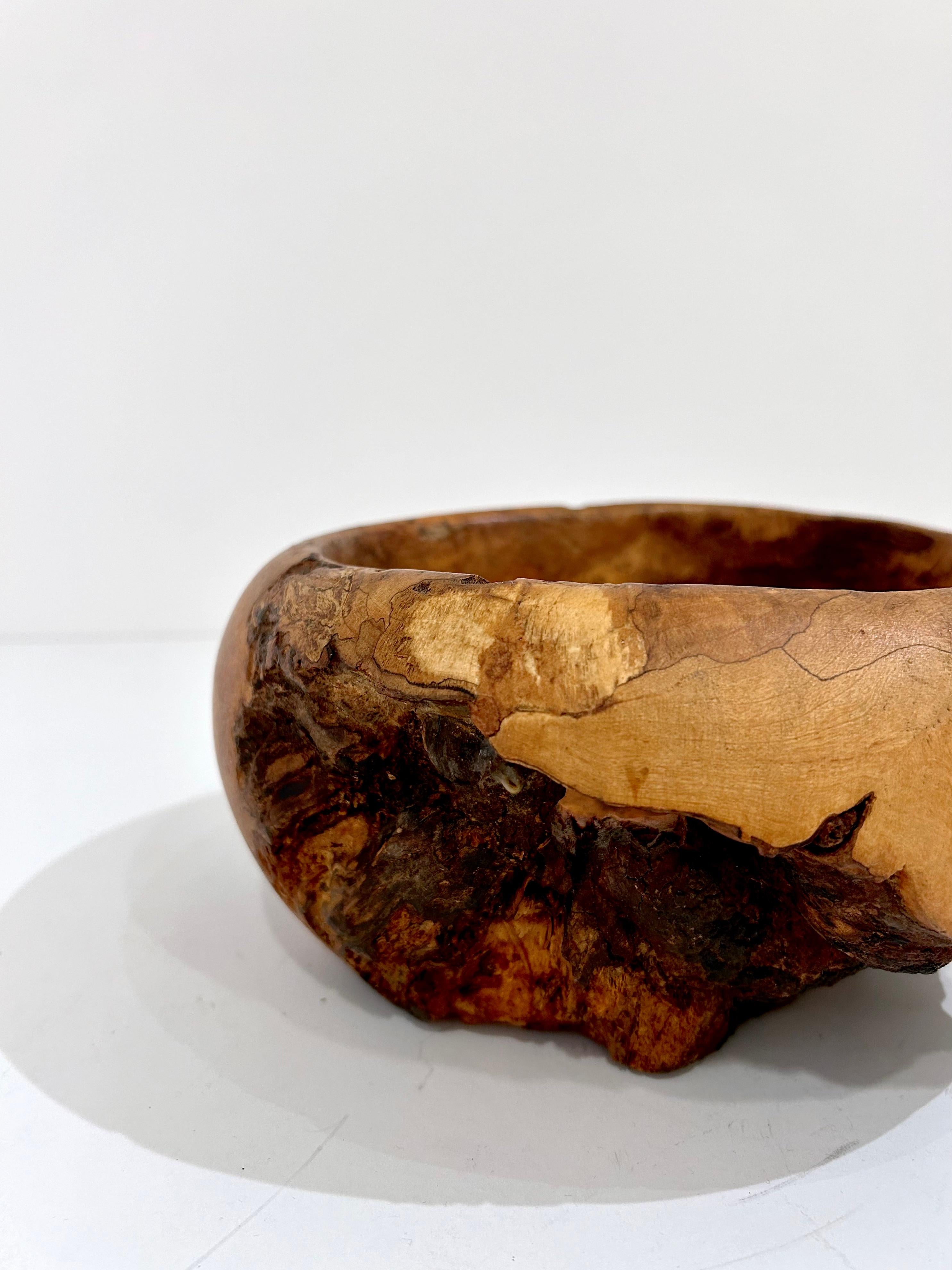 Mid-Century Modern Maple Burl Wood Bowl Attributed to Mel Lindquist For Sale