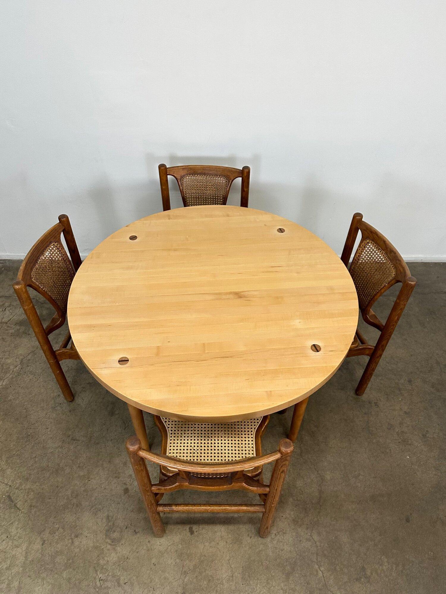 Late 20th Century Maple butcher block table by Claud Bunyard For Sale