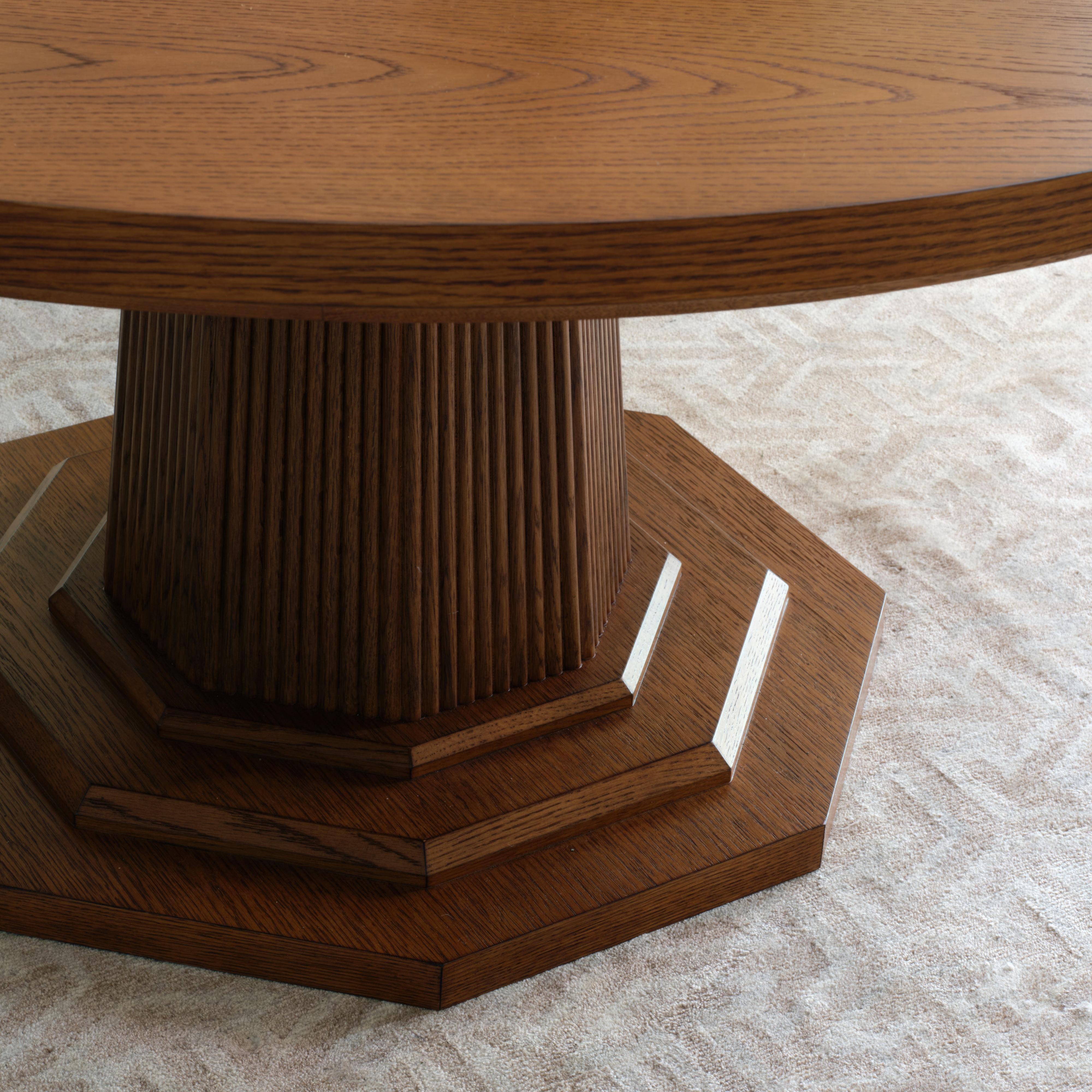 Wood Maple Cerused Oak Pedestal Dining Table, Haven, by Bunny Williams Home For Sale