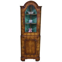 Vintage Maple & Co Burr Walnut Corner Cabinet