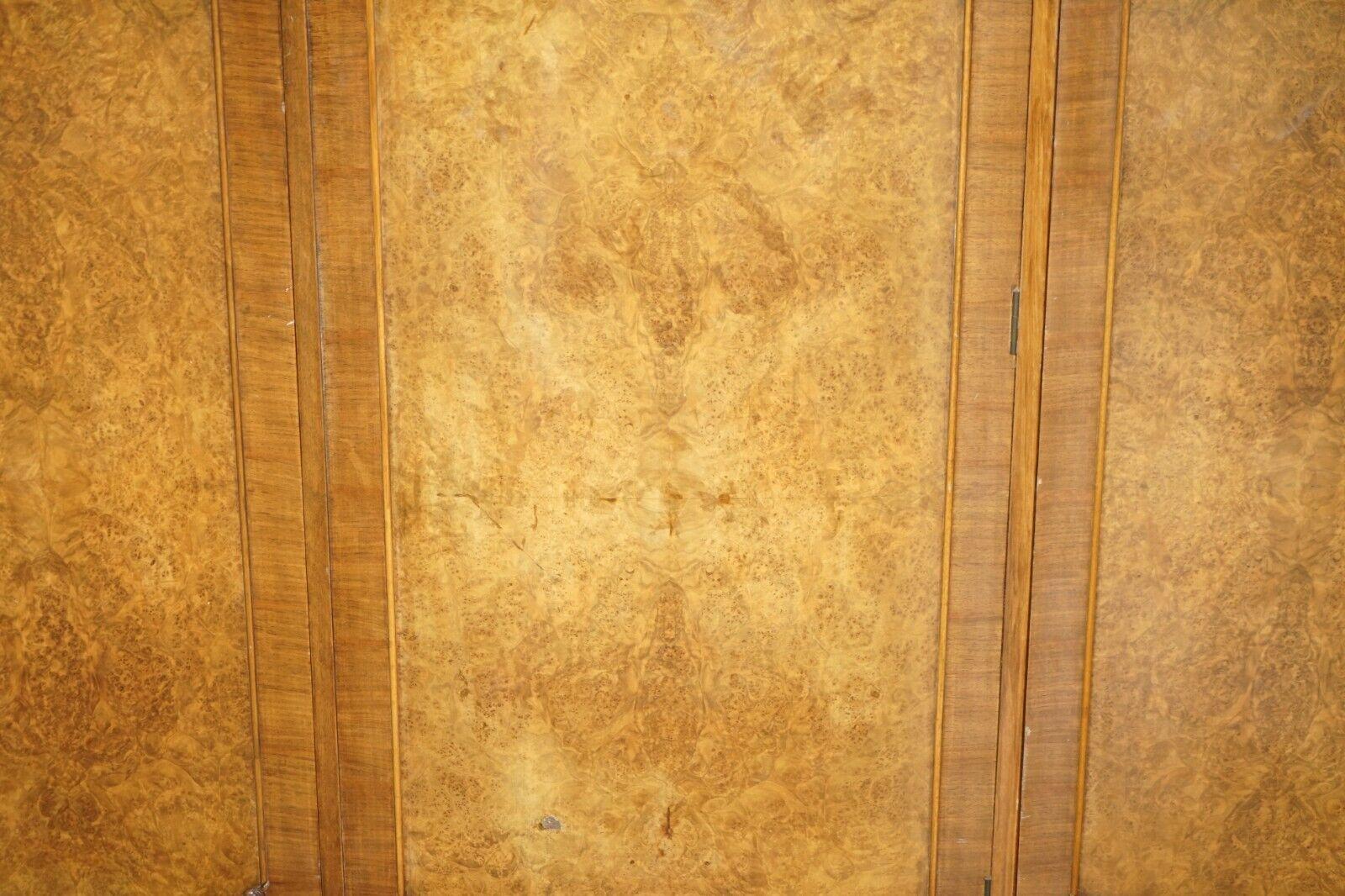 Late 19th Century Maple & Co circa 1880 Burr Walnut Triple Bank Compactum Wardrobe Part of a Suite