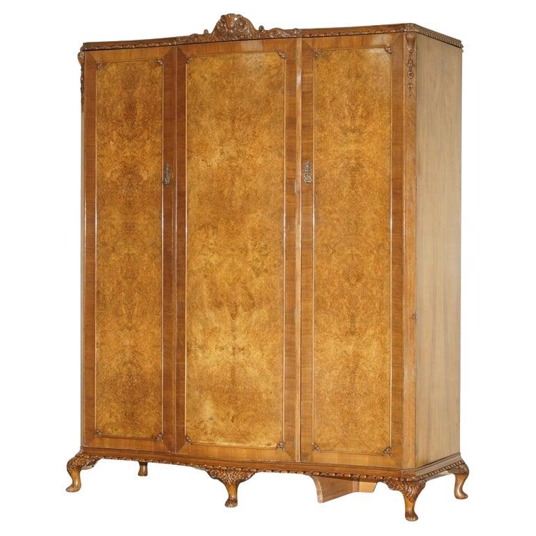 Maple 
Co circa 1880 Burr Walnut Triple Bank Compactum Wardrobe Part of a Suite