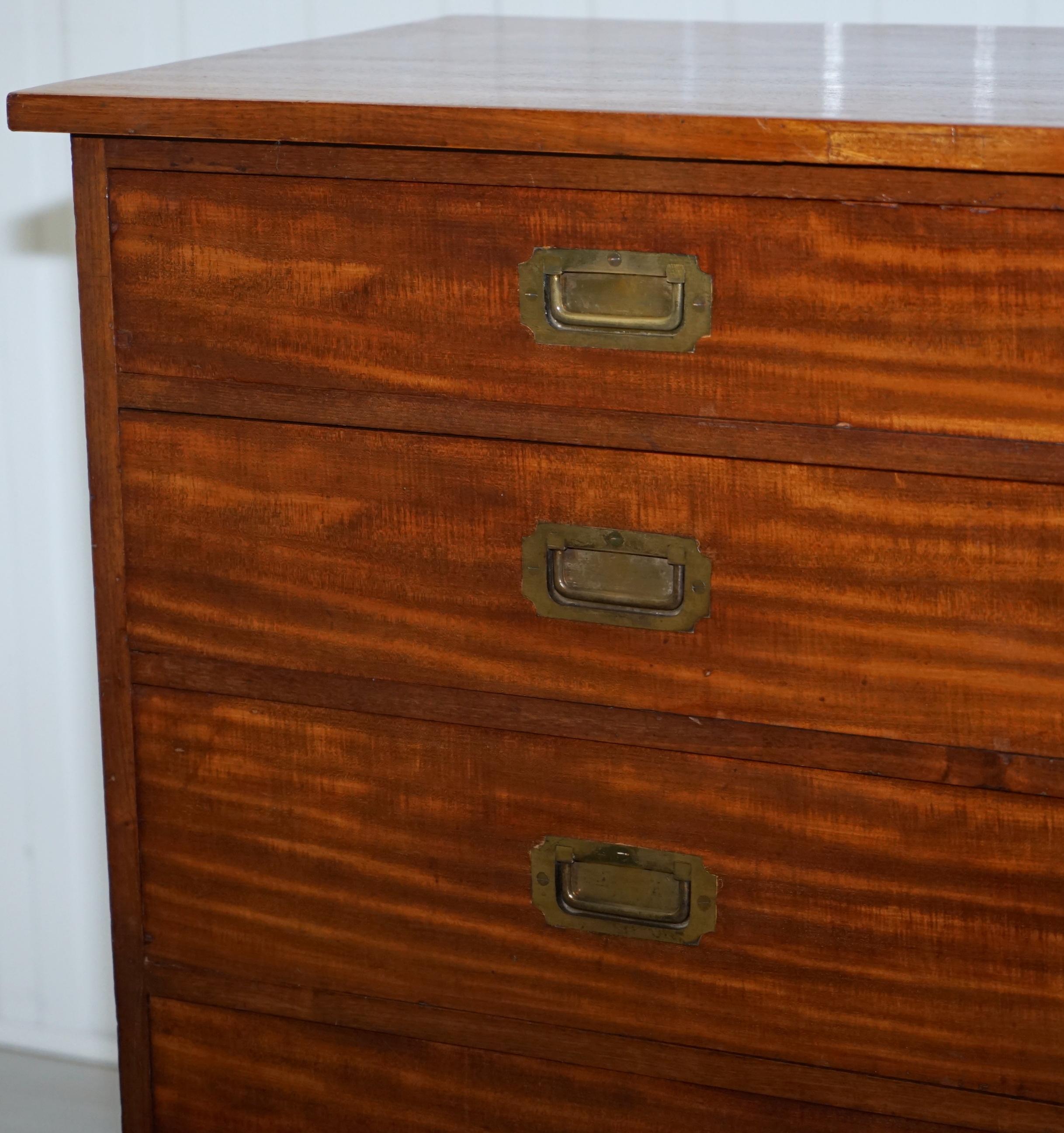 Maple & Co Solid Mahogany Military Officers Campaign Chest of Drawers circa 1880 3