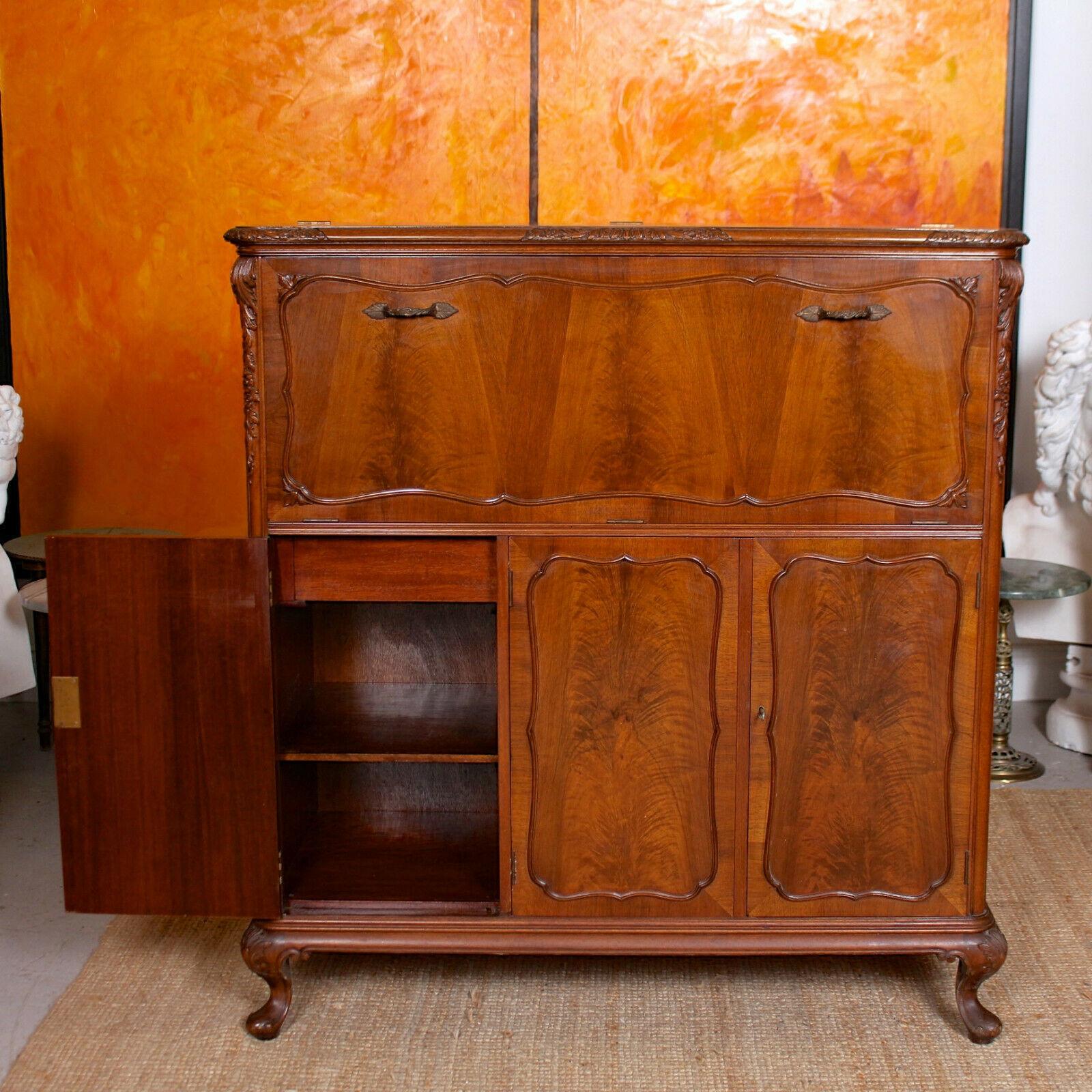 French Maple & Co Cocktail Bar Cabinet Mahogany Drinks