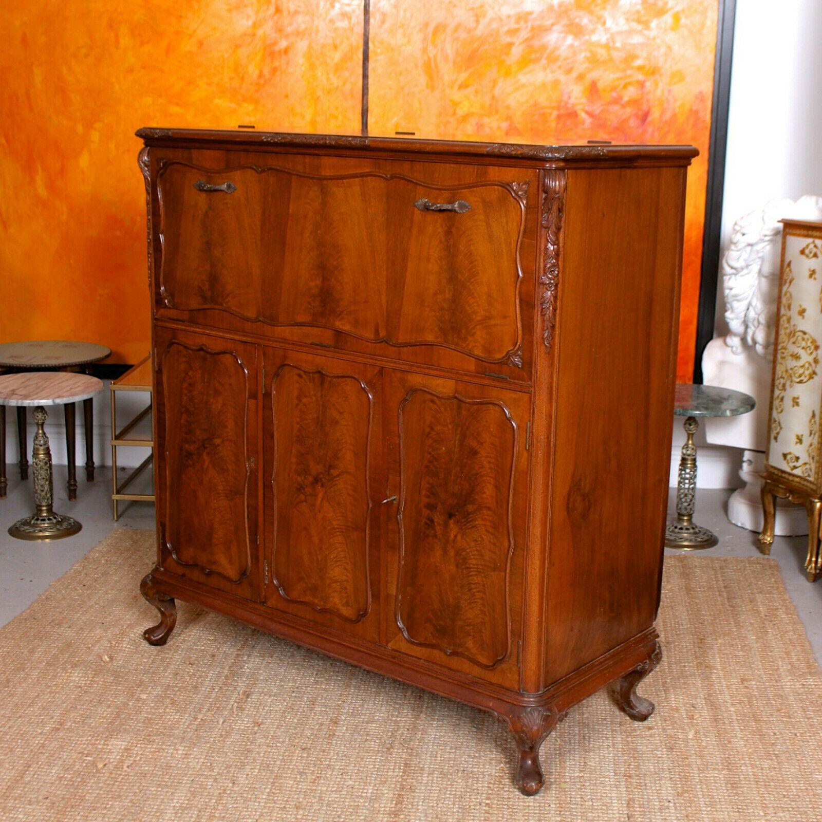 20th Century Maple & Co Cocktail Bar Cabinet Mahogany Drinks