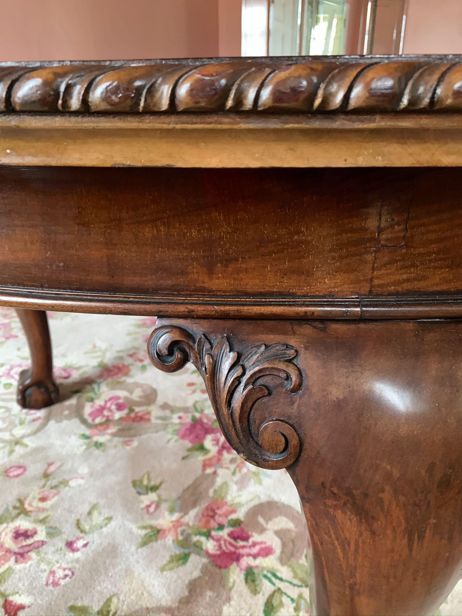 Maple & Co. English Chippendale Style Extendable Dining Table 11