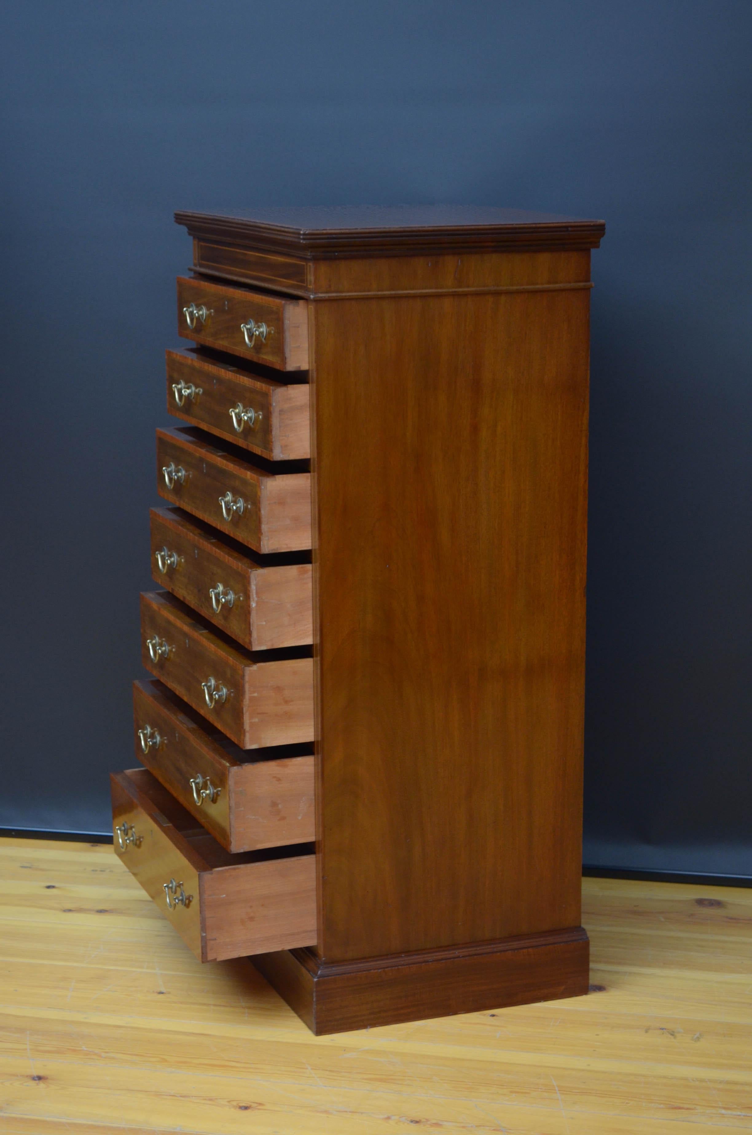 Maple & Co Mahogany Chest of Drawers For Sale 6