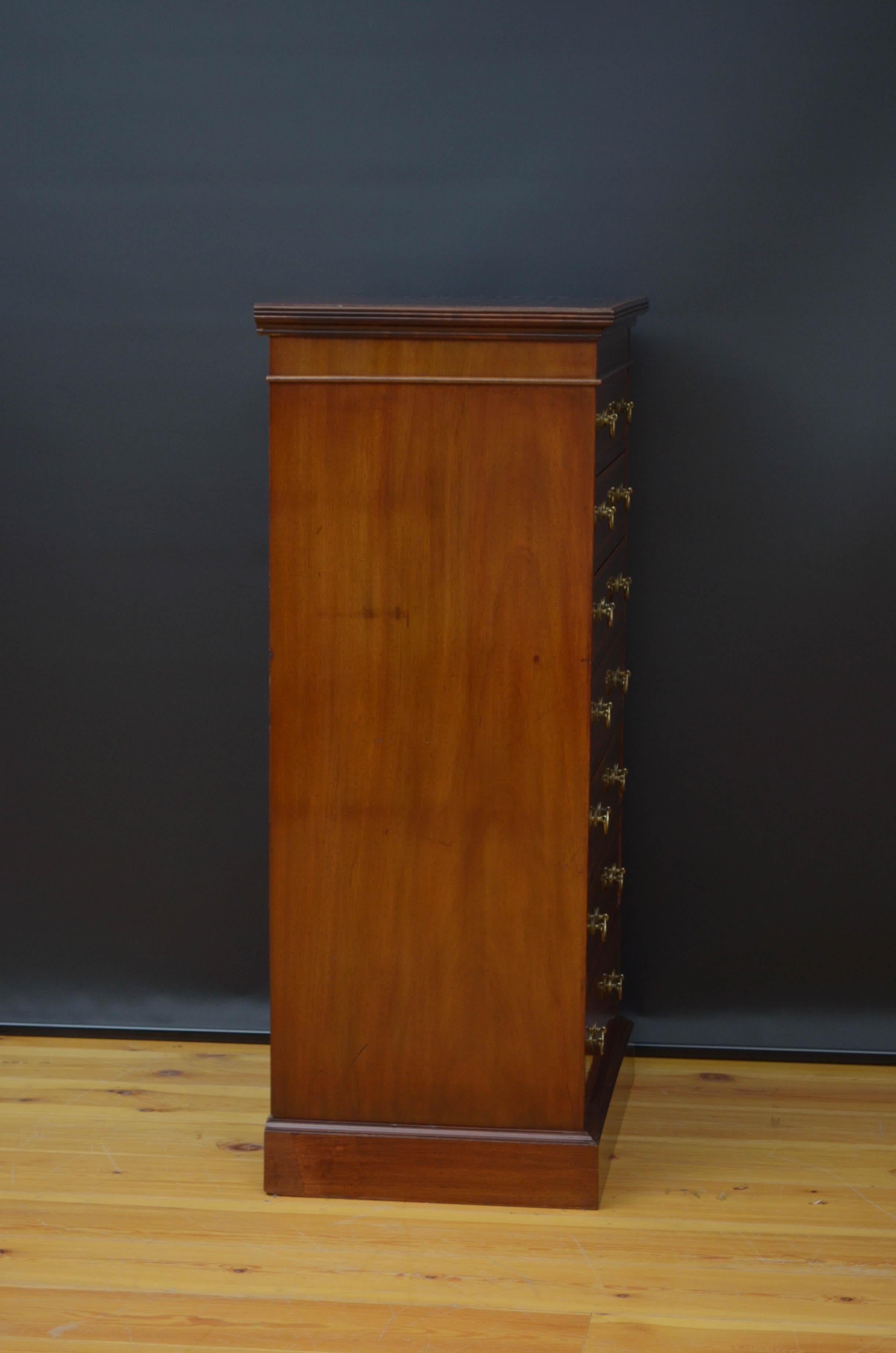 Maple & Co Mahogany Chest of Drawers For Sale 9