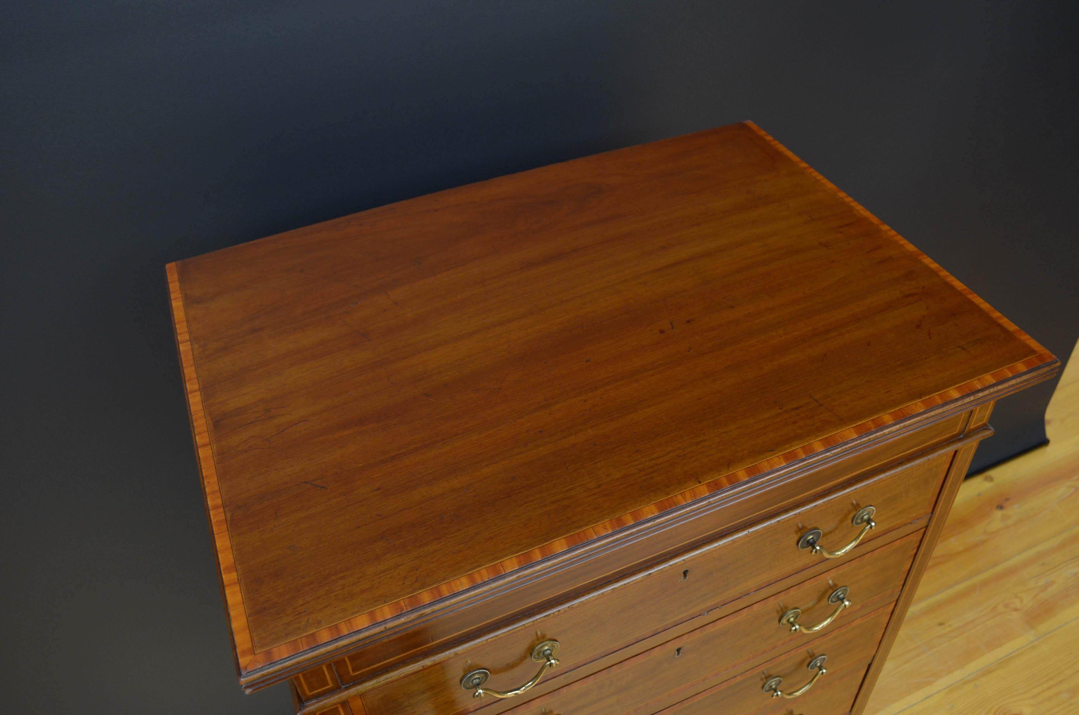 Maple & Co Mahogany Chest of Drawers In Good Condition For Sale In Whaley Bridge, GB