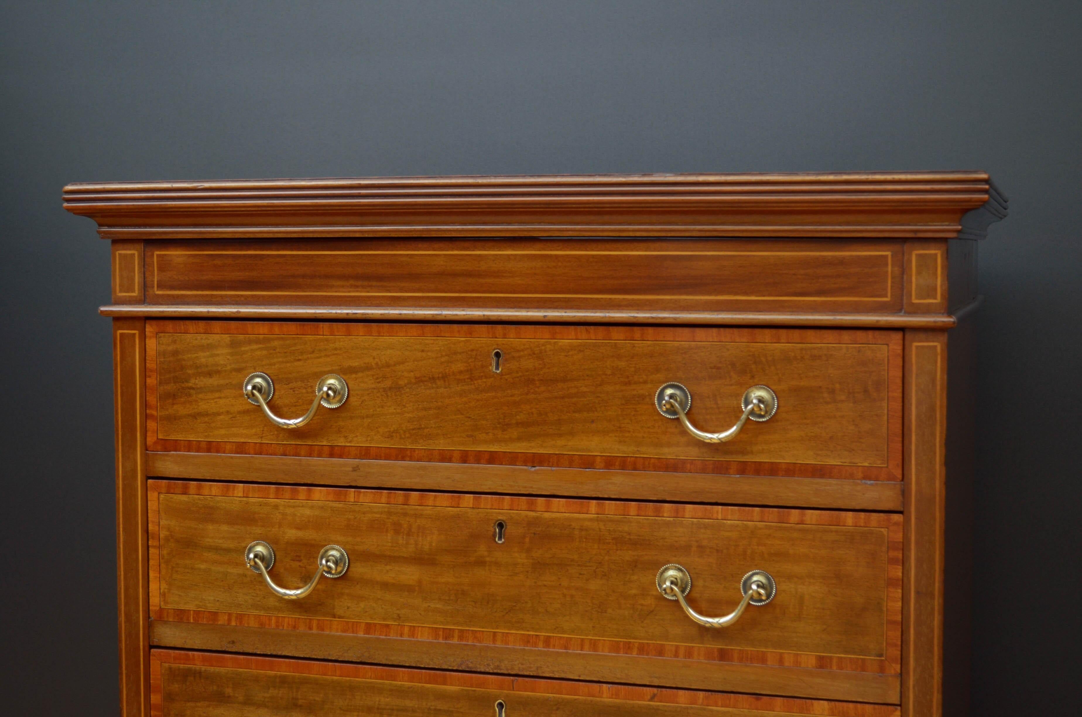 Maple & Co Mahogany Chest of Drawers For Sale 1