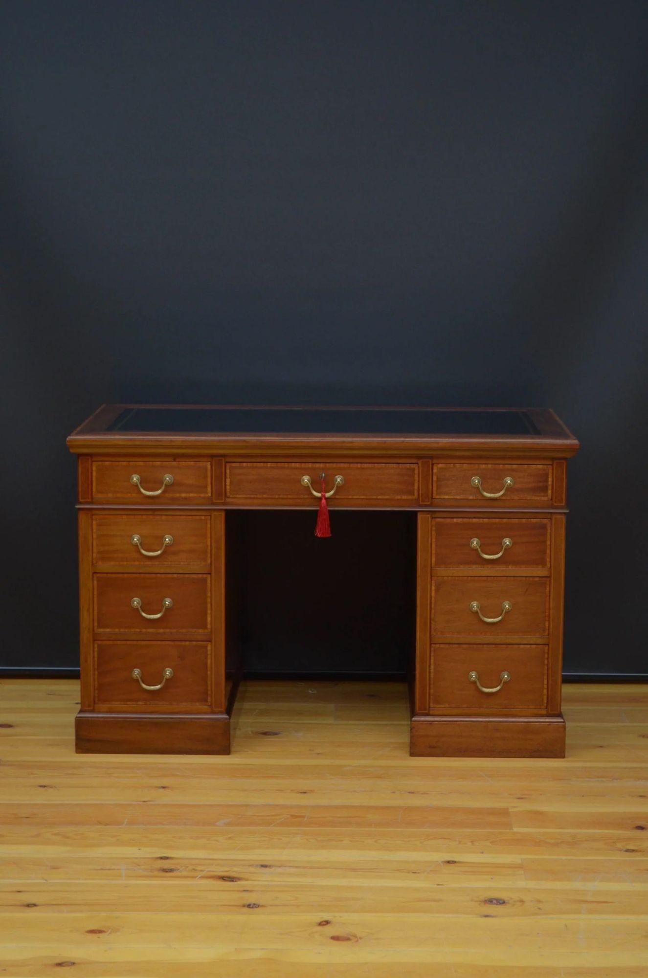 Maple & Co Mahogany Pedestal Desk For Sale 6
