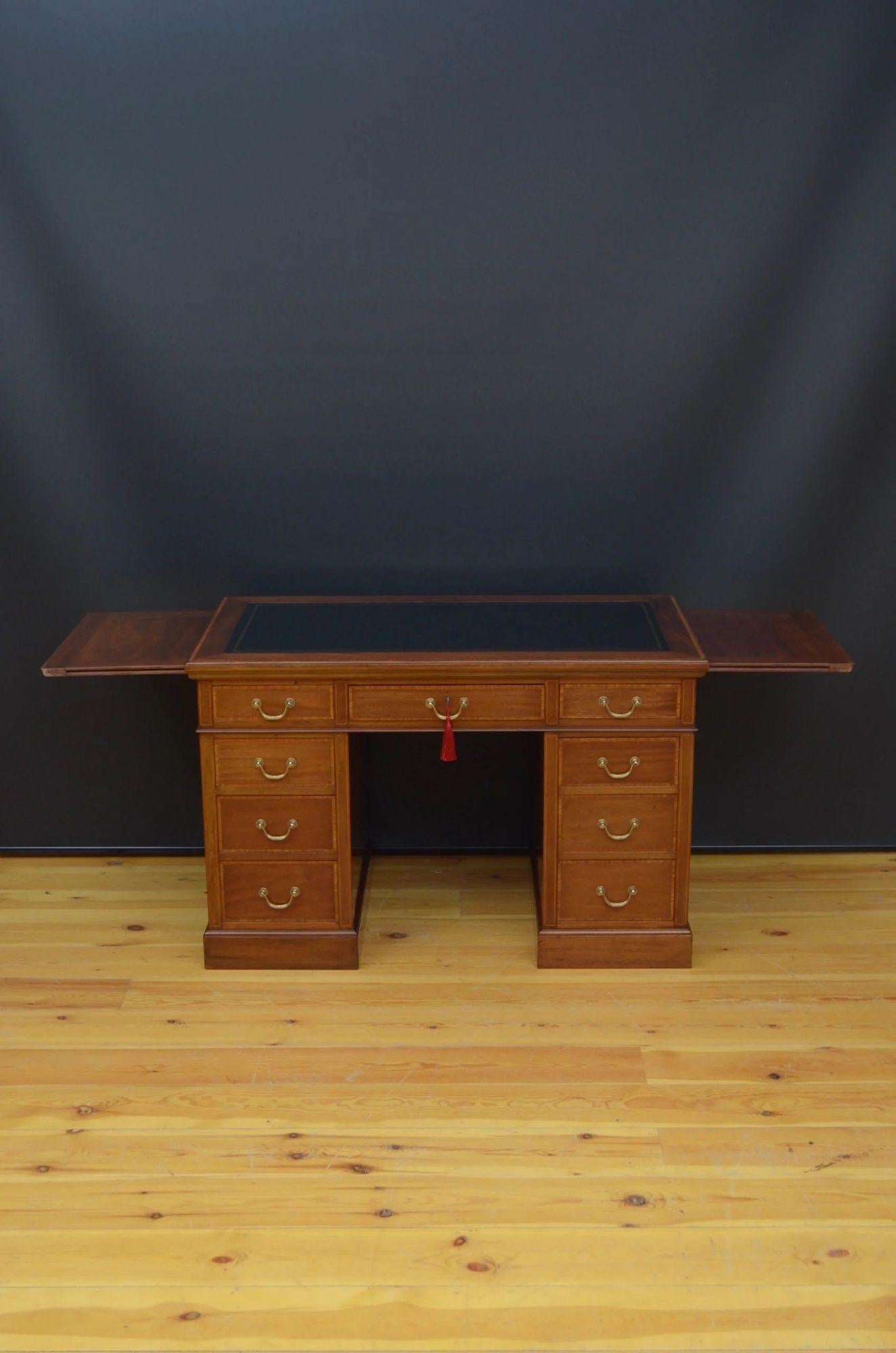 Maple & Co Mahogany Pedestal Desk For Sale 7