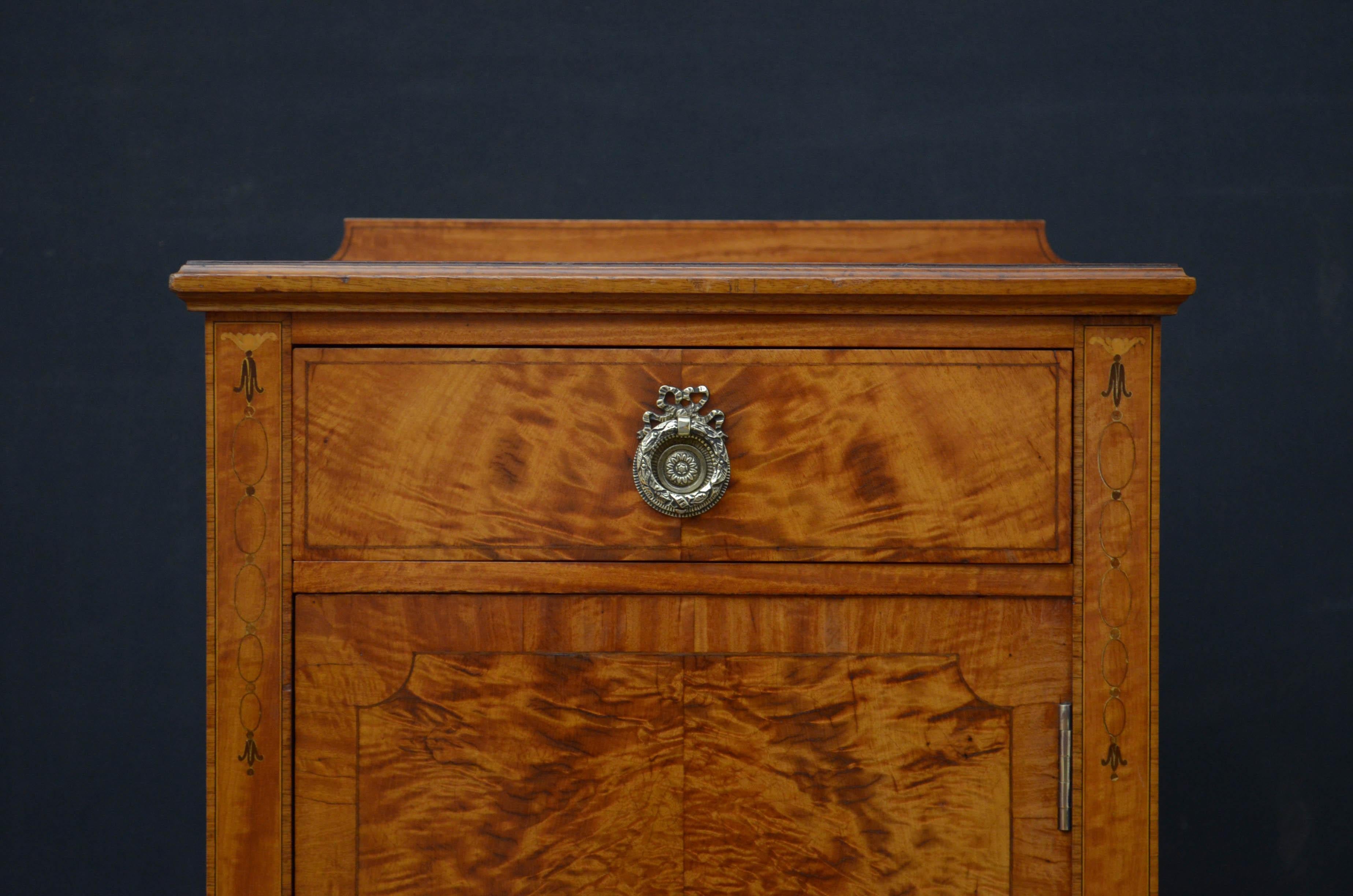 Edwardian Maple & Co. Satinwood Bedside Cabinet