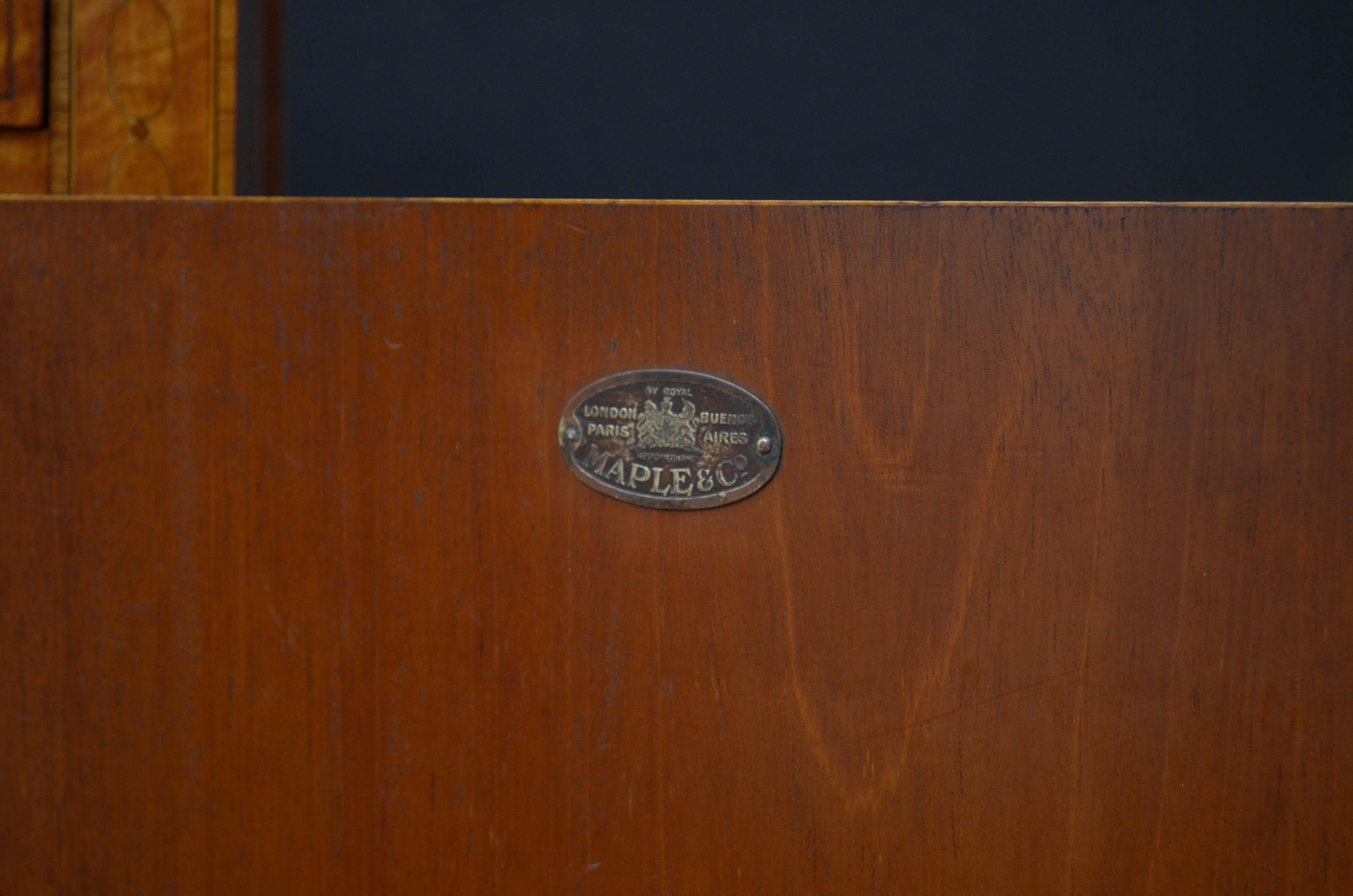 Maple & Co. Satinwood Bedside Cabinet 2