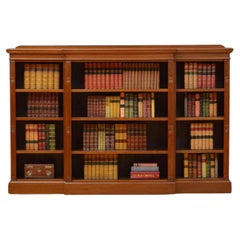 Antique Maple & Co Walnut Open Bookcase