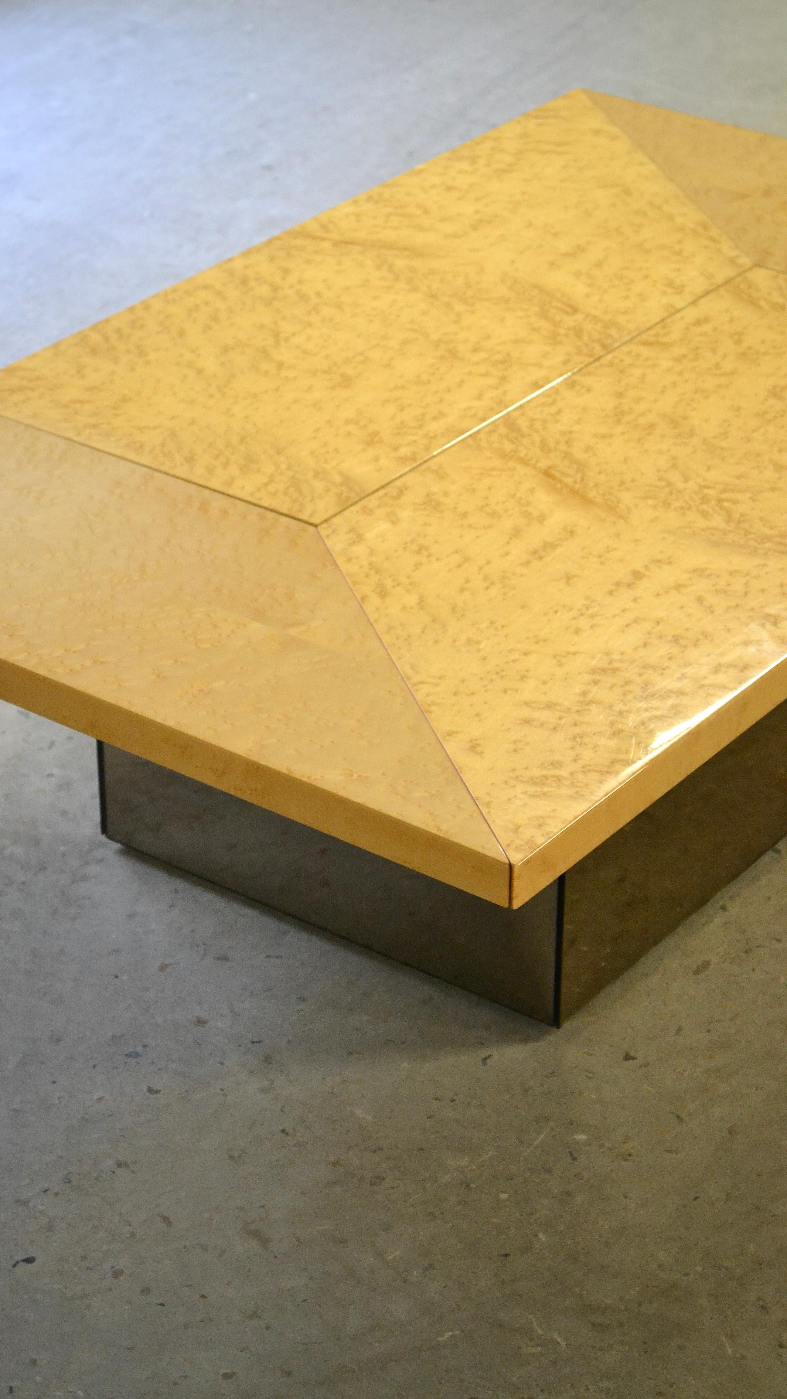 Maple coffee table & bar, Paul Michel, France, 1980's For Sale 6