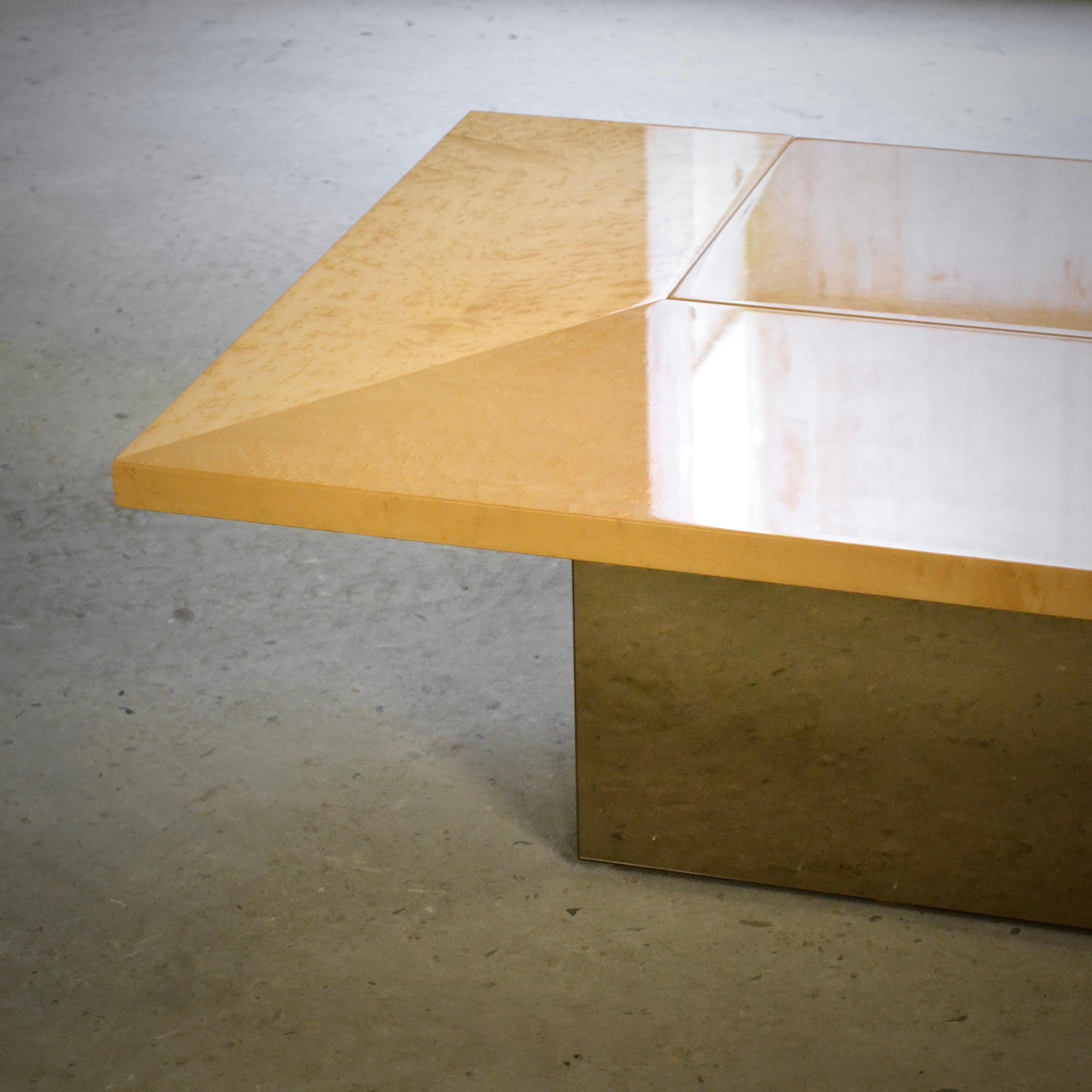 Maple coffee table & bar, Paul Michel, France, 1980's For Sale 10