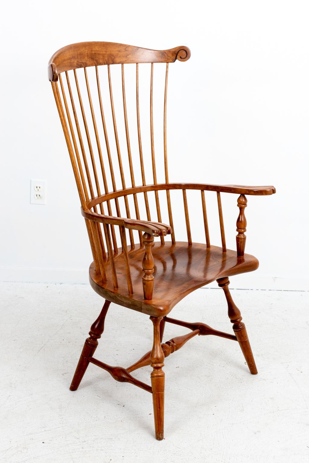 American Maple Comb Back Windsor Style Armchair