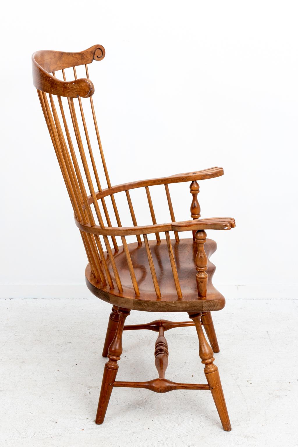 Maple Comb Back Windsor Style Armchair In Good Condition In Stamford, CT