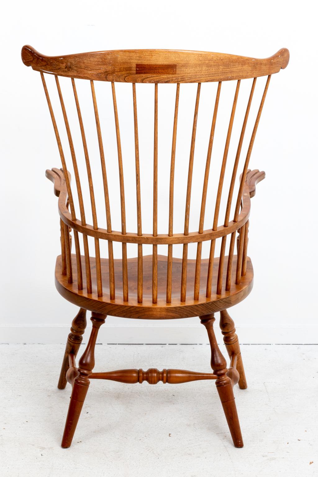20th Century Maple Comb Back Windsor Style Armchair