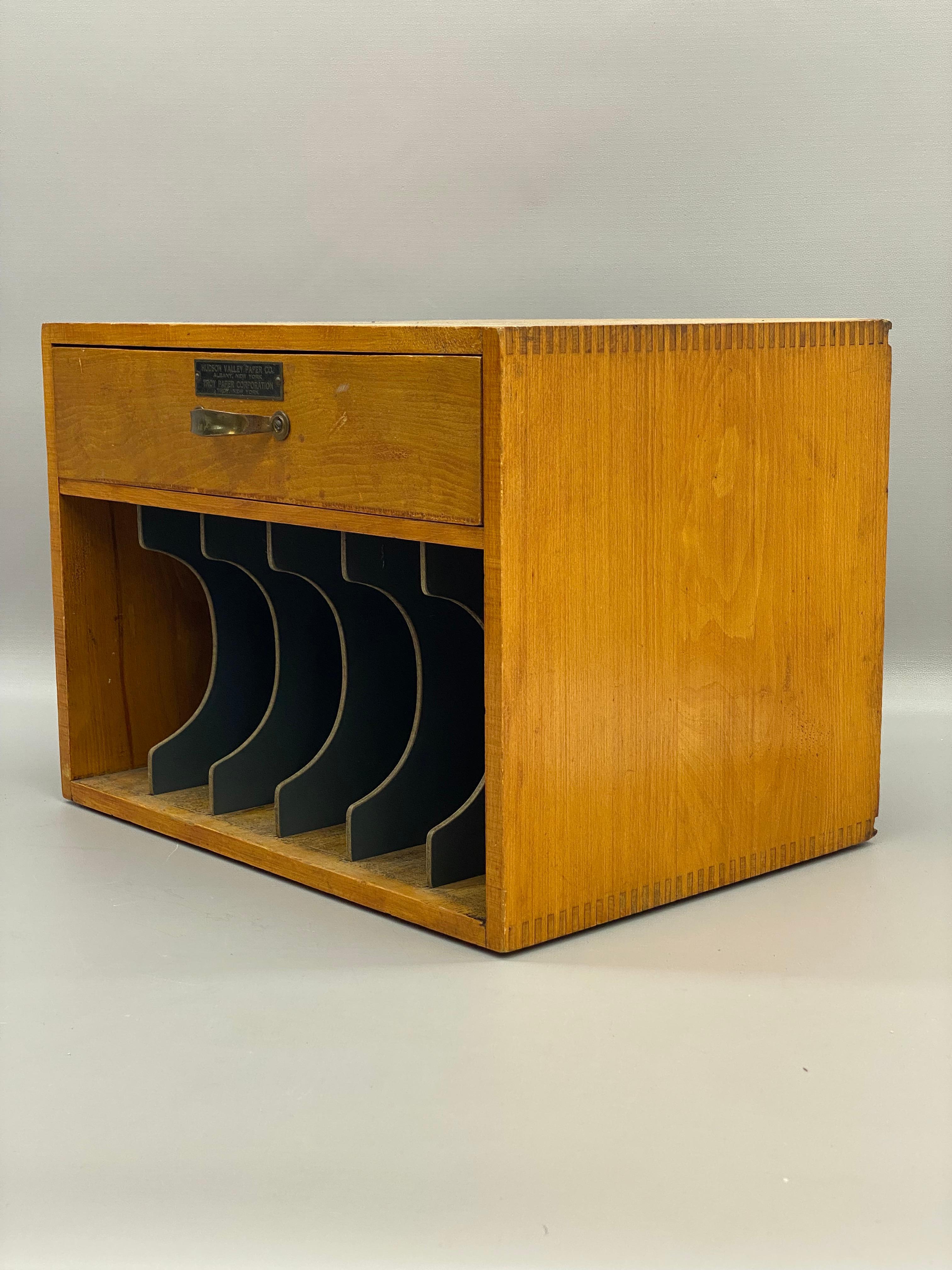 Industrial Maple Desk Top Organizer Hudson Valley and Troy New York Paper Companies For Sale