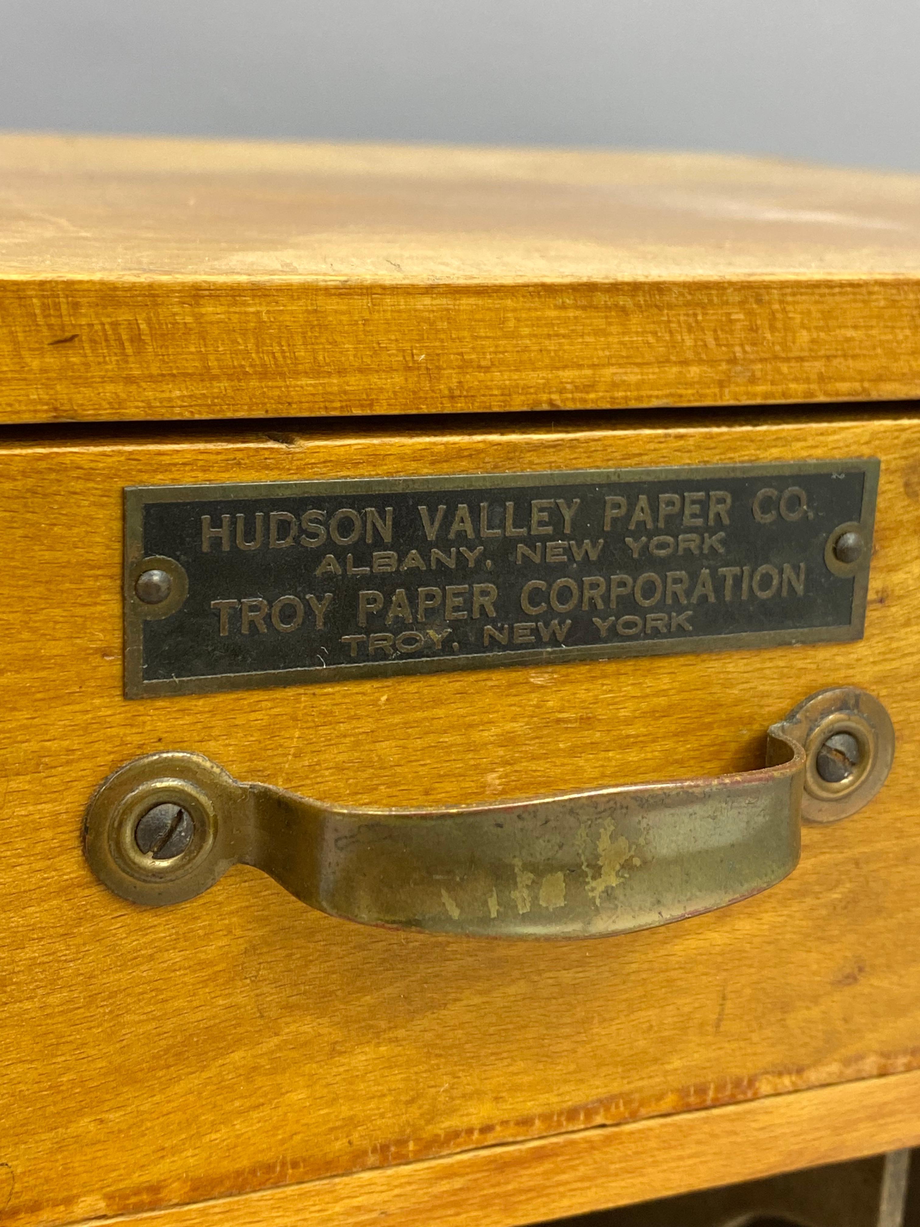 Mid-20th Century Maple Desk Top Organizer Hudson Valley and Troy New York Paper Companies For Sale
