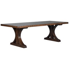 Vintage Maple Dining Table Made from Reclaimed Box Car Flooring