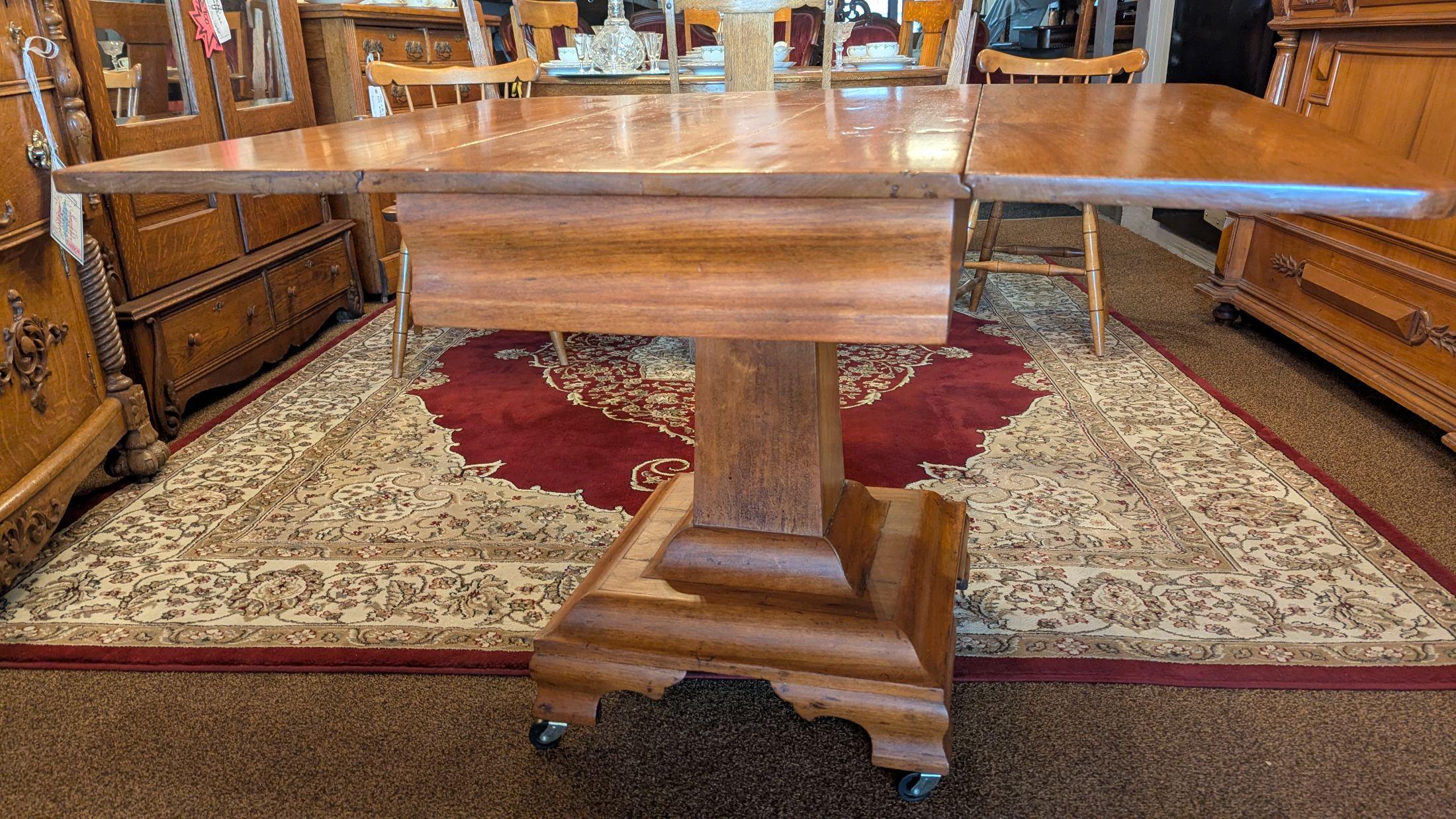 American Empire Maple Double Drop-leaf Table For Sale