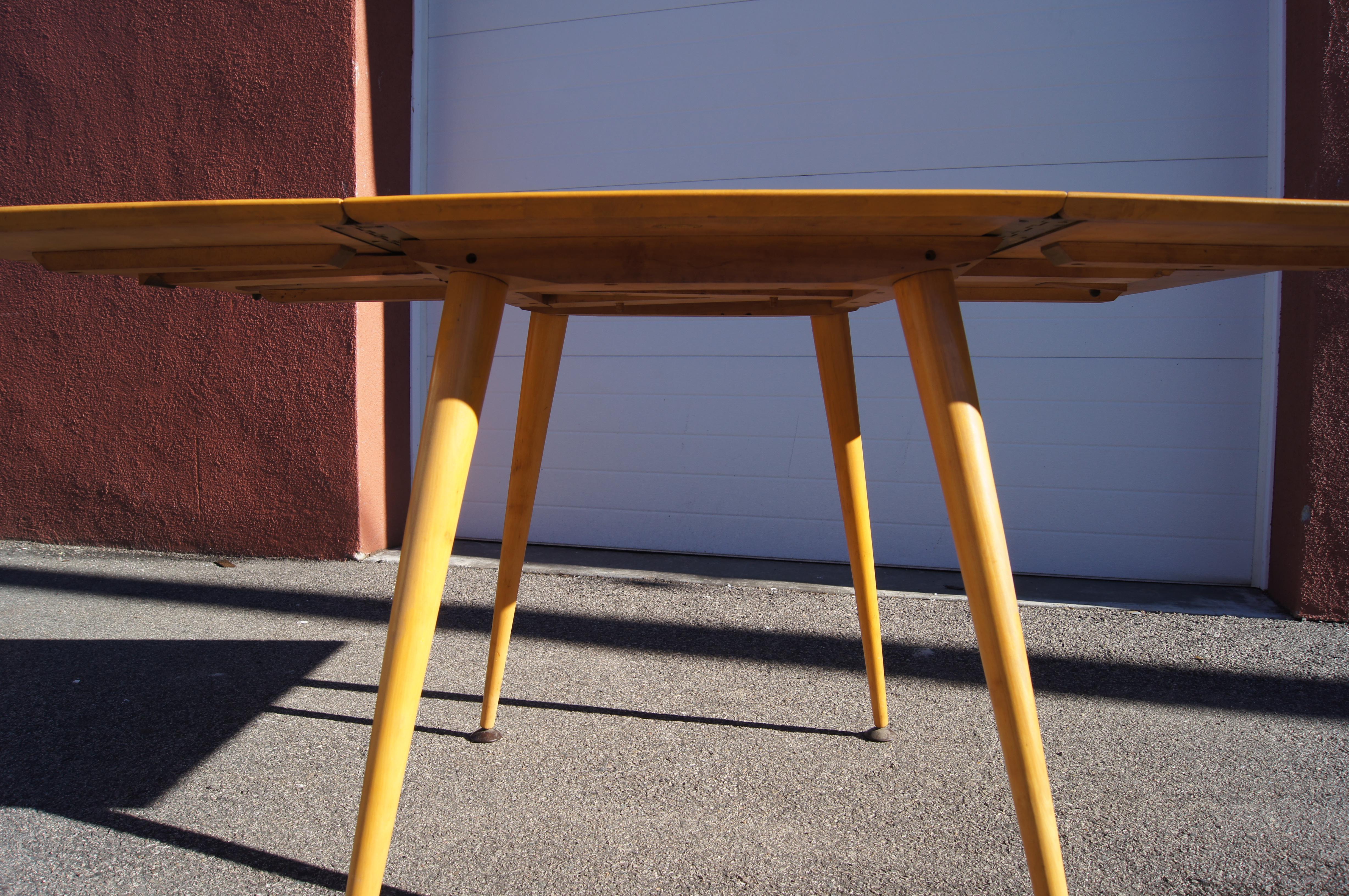 Mid-20th Century Maple Drop-Leaf Planner Group Dining Table by Paul McCobb