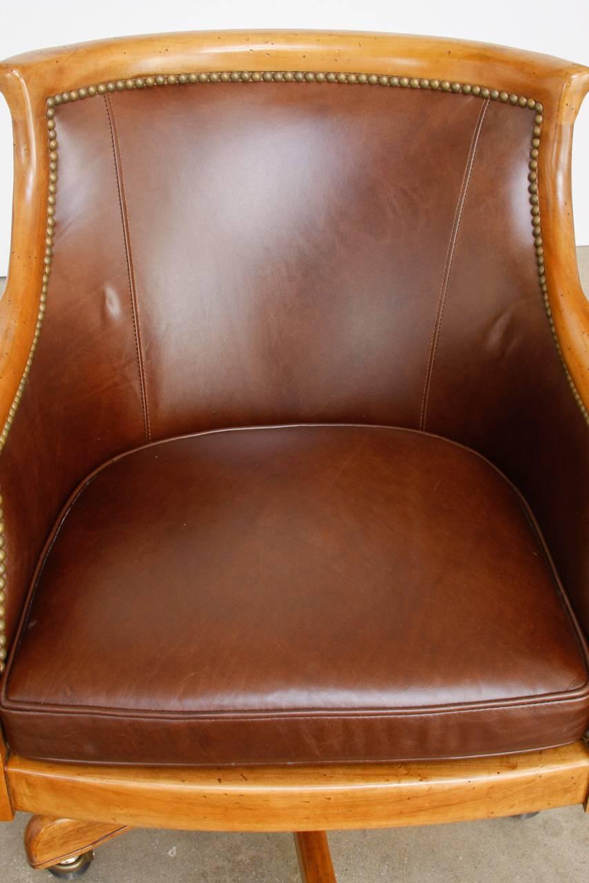 20th Century Maple Executive Office Desk Chair by Leathercraft