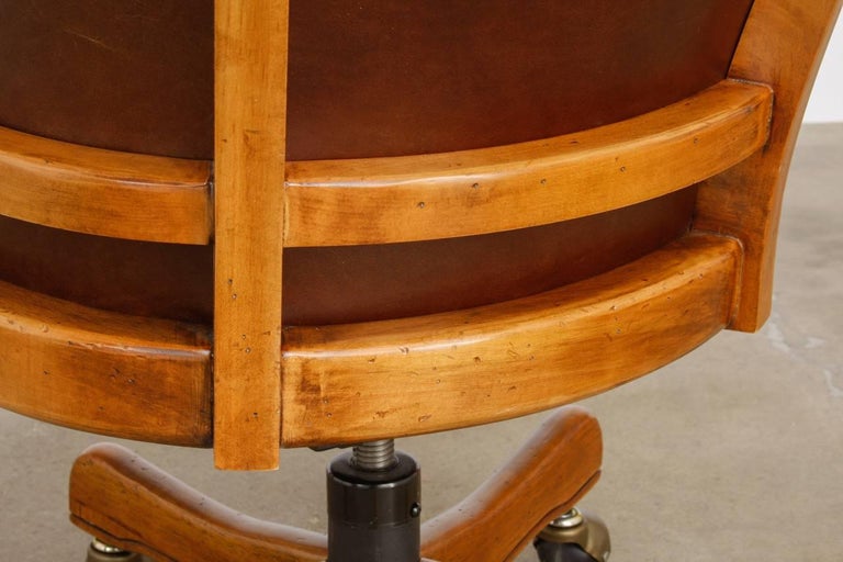 Maple Executive Office Desk Chair by Leathercraft at 1stDibs