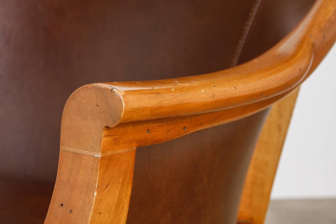 Hand-Crafted Maple Executive Office Desk Chair by Leathercraft