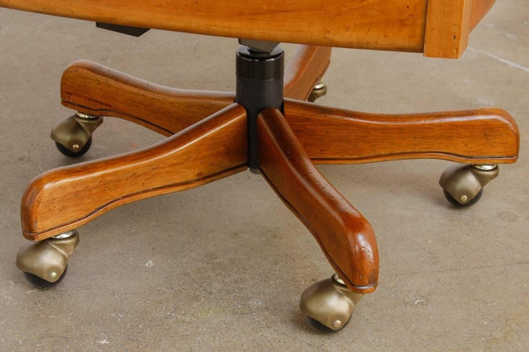 Maple Executive Office Desk Chair by Leathercraft at 1stDibs