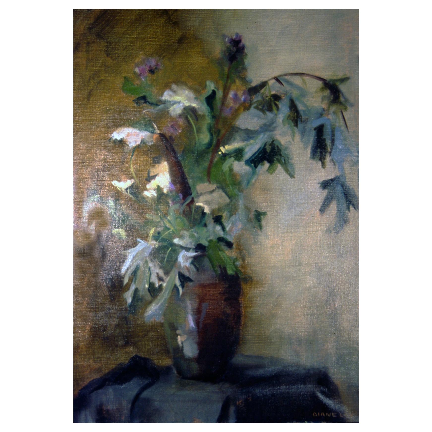 "Maple Fall," 1989 Floral Still-Life Oil on Canvas by Diane Love