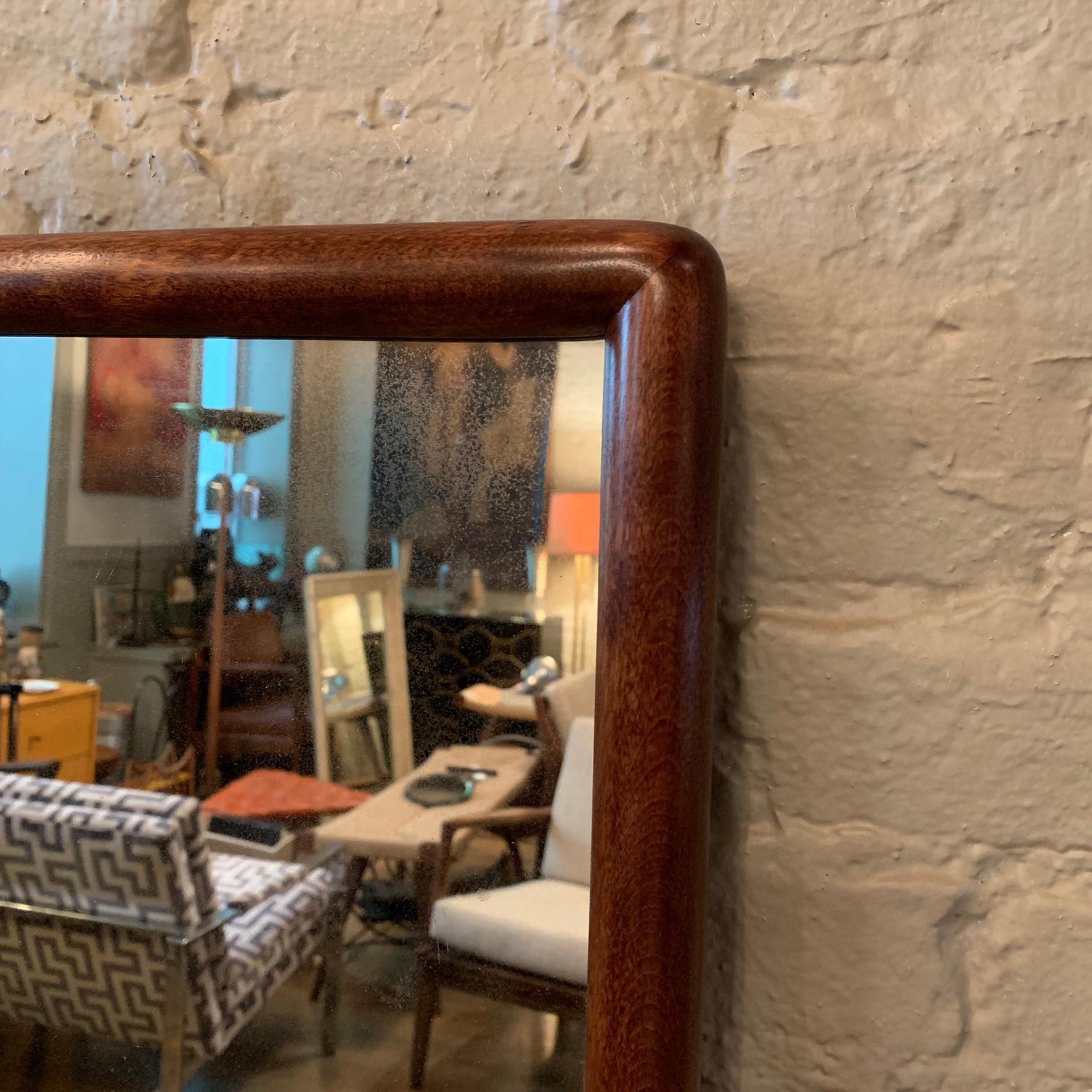 Mid-Century Modern Maple Framed Wall Mirror Attributed to T.H. Robsjohn-Gibbings For Sale