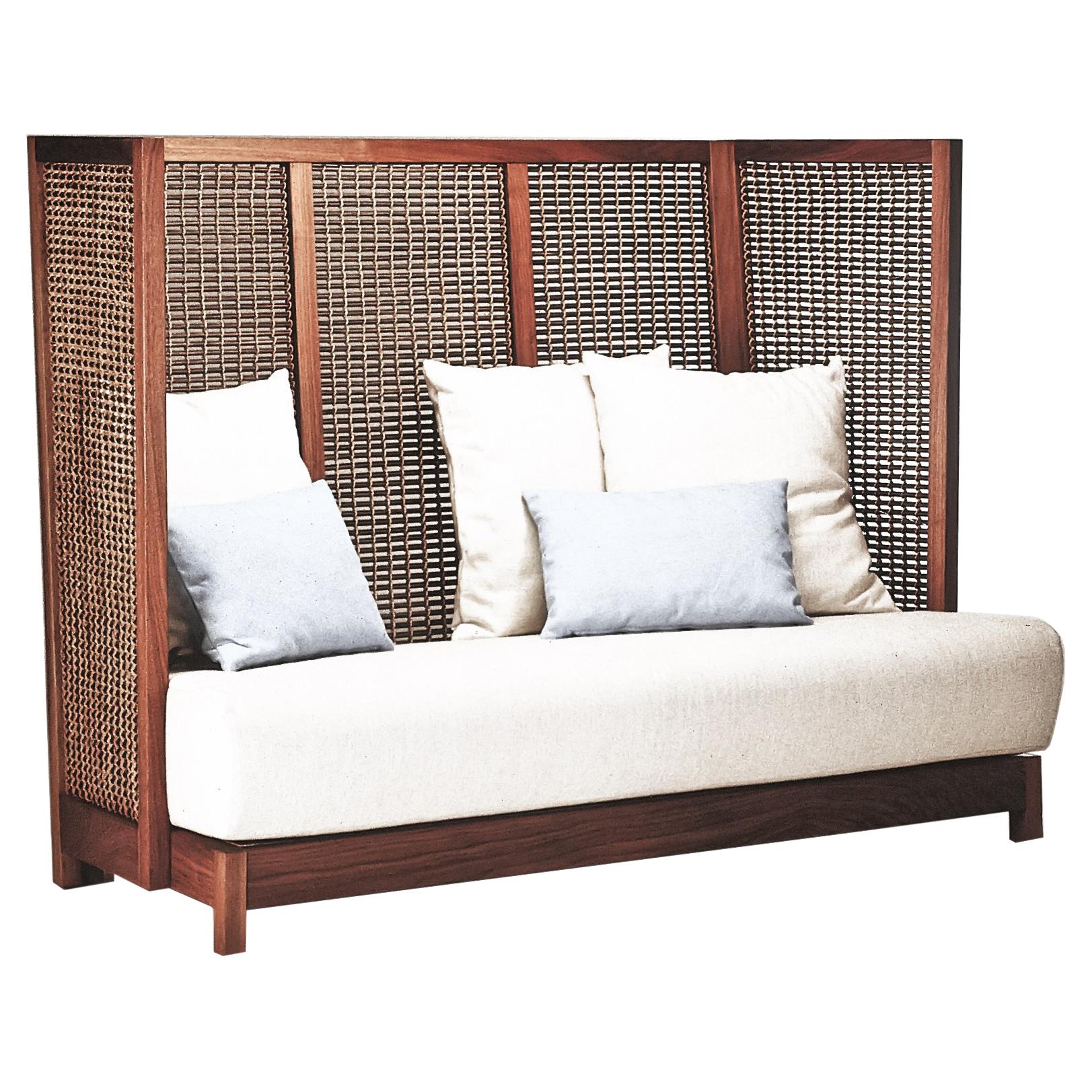 Maple Highback Suzy Wong Loveseat by Kenneth Cobonpue For Sale