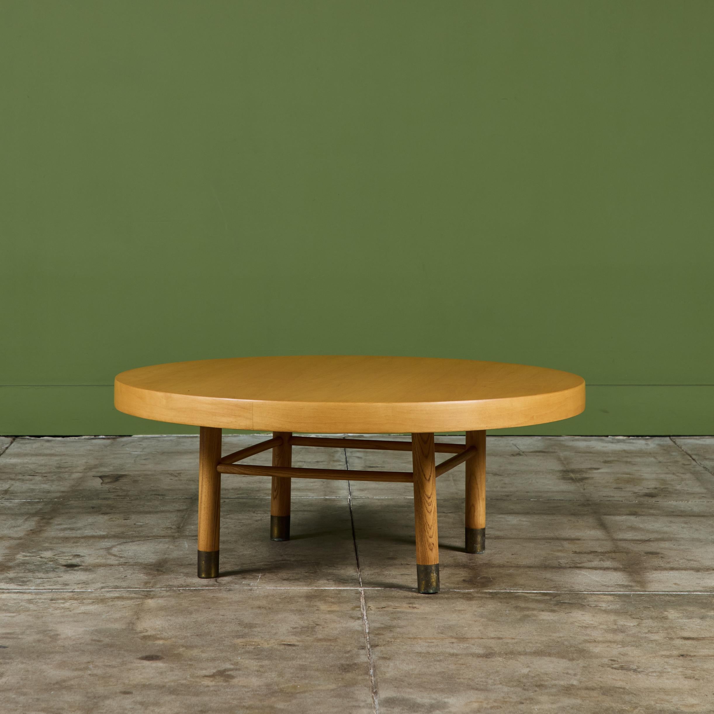 Brass Maple Lazy Susan Coffee Table by Carlin Furniture For Sale
