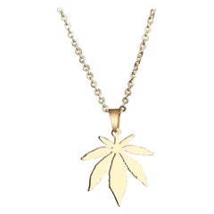 Maple Leaf Choker Pendant 925 Sterling Silver Women Men Leaf Fashion Necklace.