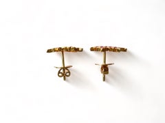 Maple Leaf Designed Burma Unheated ruby earring