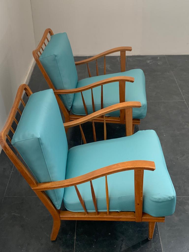Maple Lounge Chairs by Paolo Buffa, 1950s, Set of 3 For Sale 9